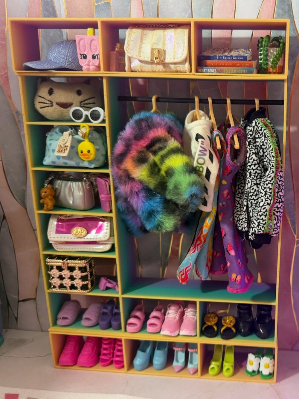 Barbie Doll Closet | Doll Wardrobe Storage with Shelves for Clothes, Shoes